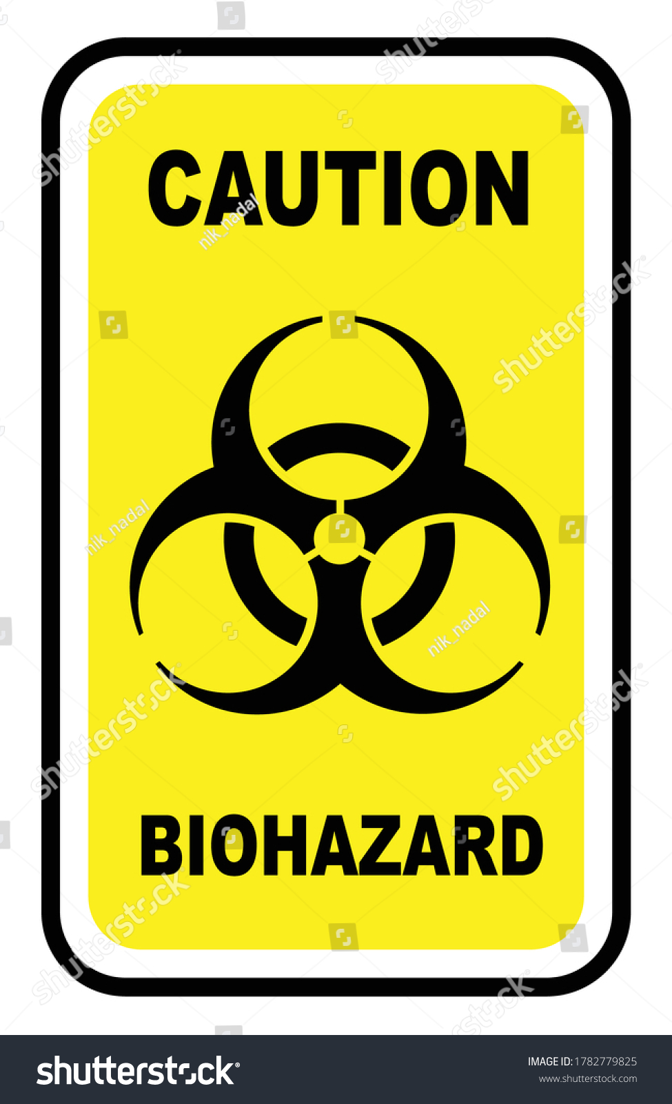 Biohazard Caution Sign Isolated Yellow Background Stock Vector (Royalty ...