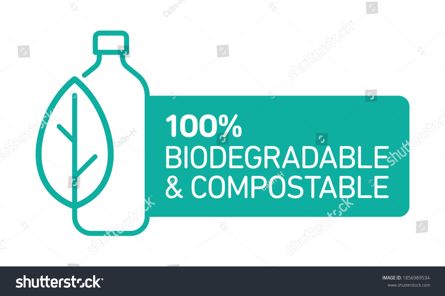 SVG of 100% bioplastic, biodegradable, compostable vector line icon svg