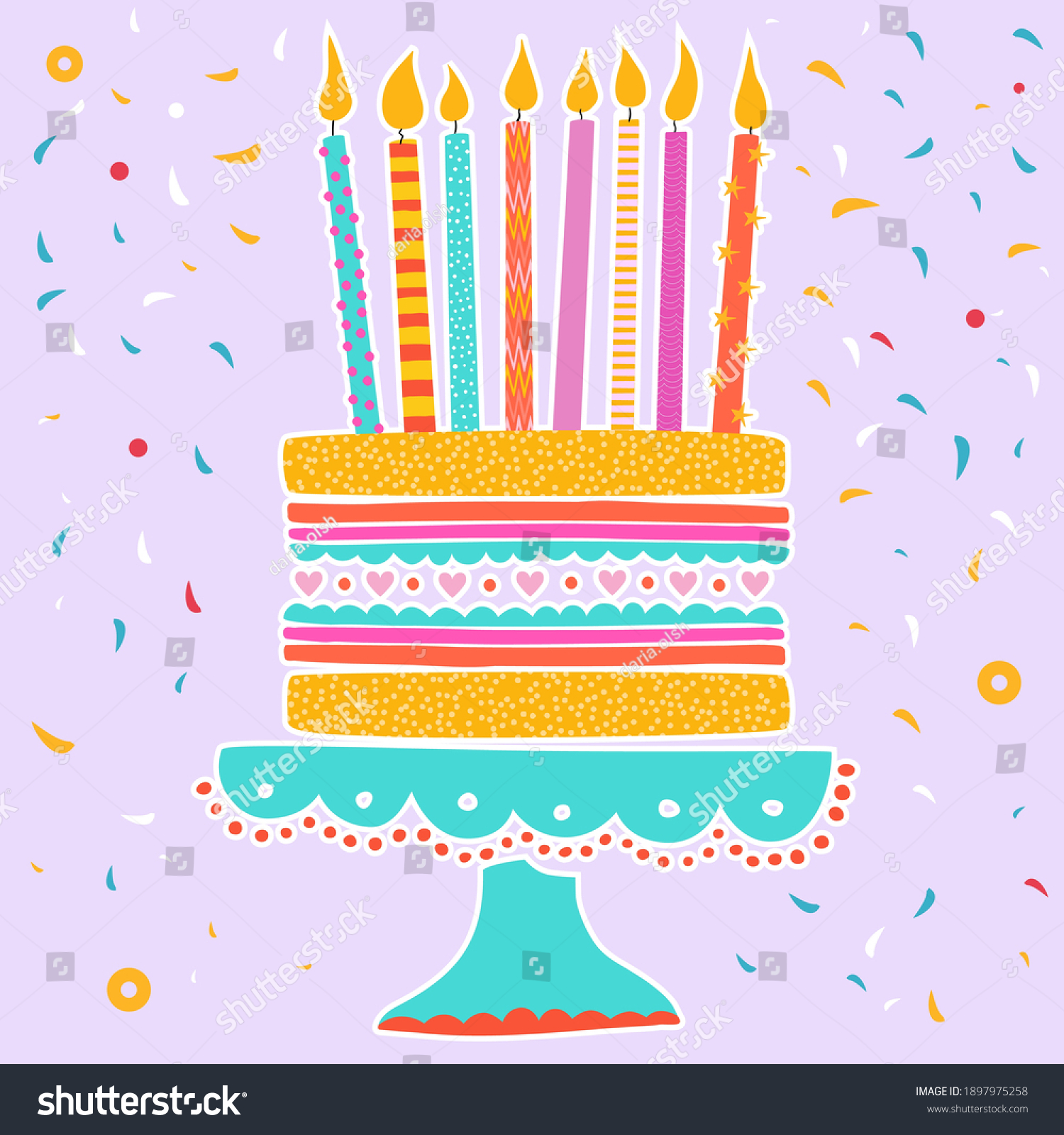 Birthday Cake Candles Vector Stock Vector (Royalty Free) 1897975258