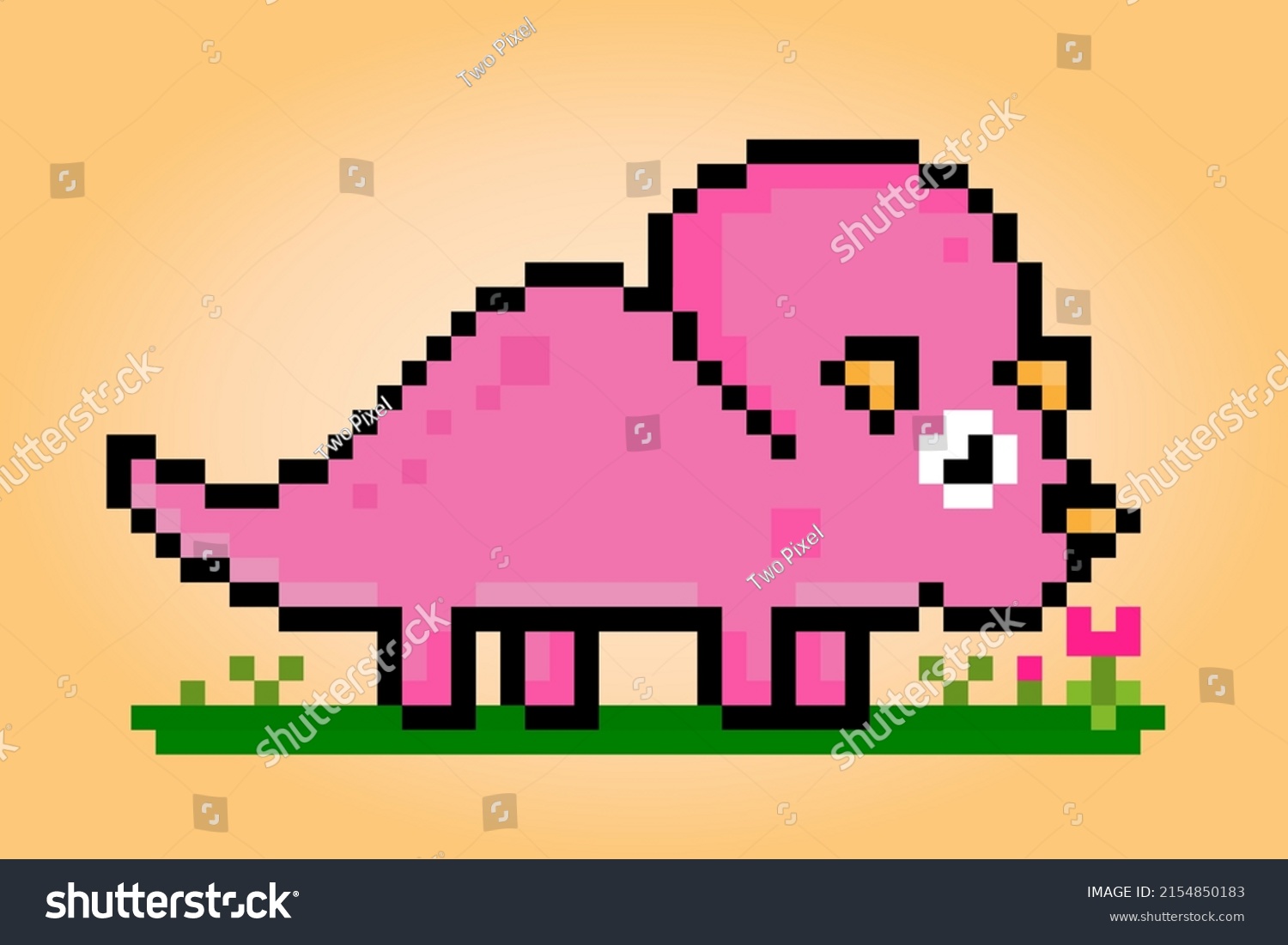 8 Bit Dinosaur Pixels Animals Vector Stock Vector (Royalty Free ...