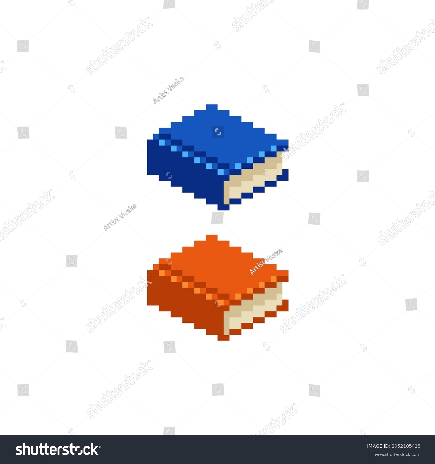 8 Bit Pixel Books Vector Isolated Stock Vector (Royalty Free) 2052105428