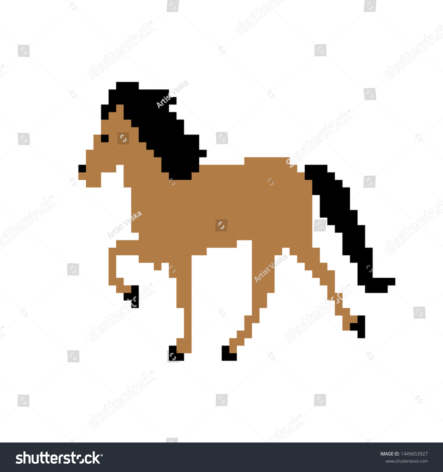 8 Bit Pixel Horse Vector Illustration Stock Vector (Royalty Free ...