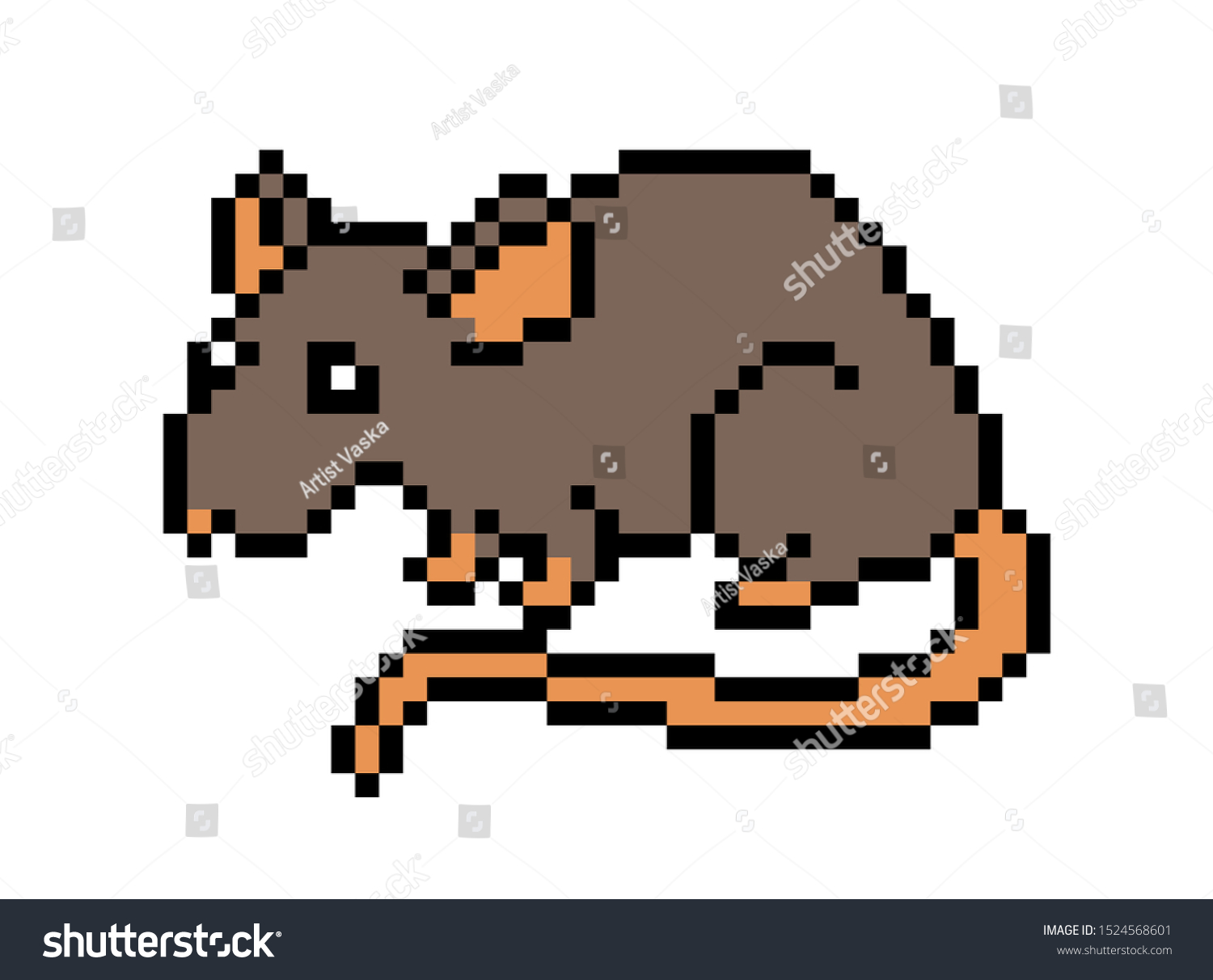 8 Bit Pixel Rat Image Vector เวกเตอร์สต็อก ปลอดค่าลิขสิทธิ์ 1524568601 Shutterstock 1942