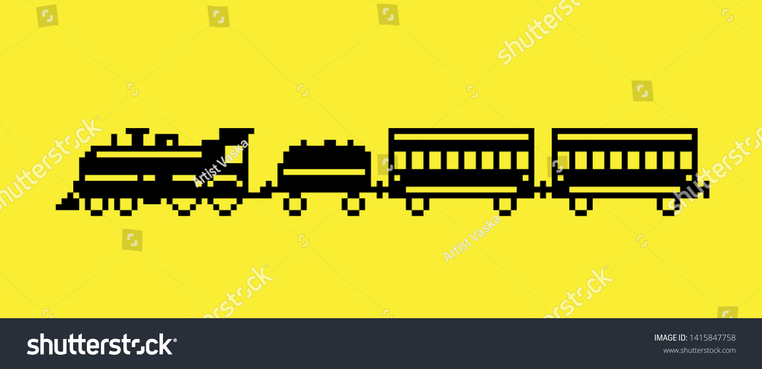 8bit Pixel Train Wagons Vector Illustration Stock Vector (Royalty Free ...