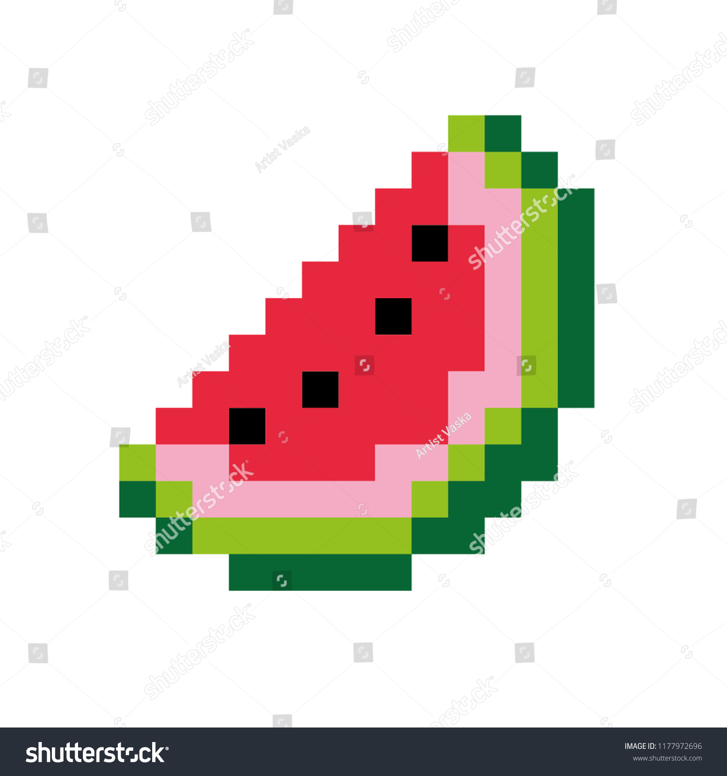 8 Bit Watermelon Pixel Slice Vector Stock Vector (Royalty Free ...