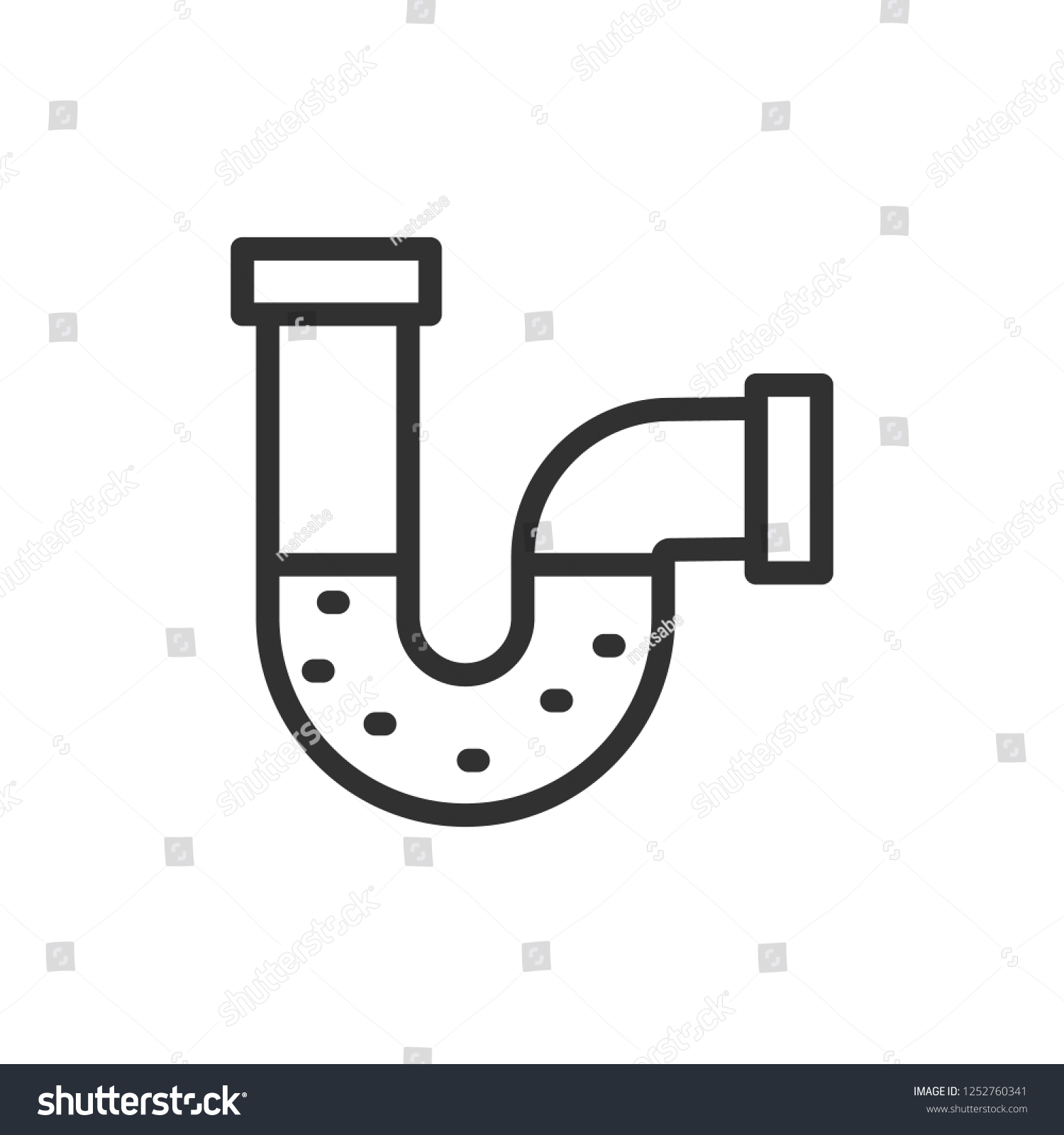 Blockage Pipe Linear Icon Line Editable Stock Vector (Royalty Free ...