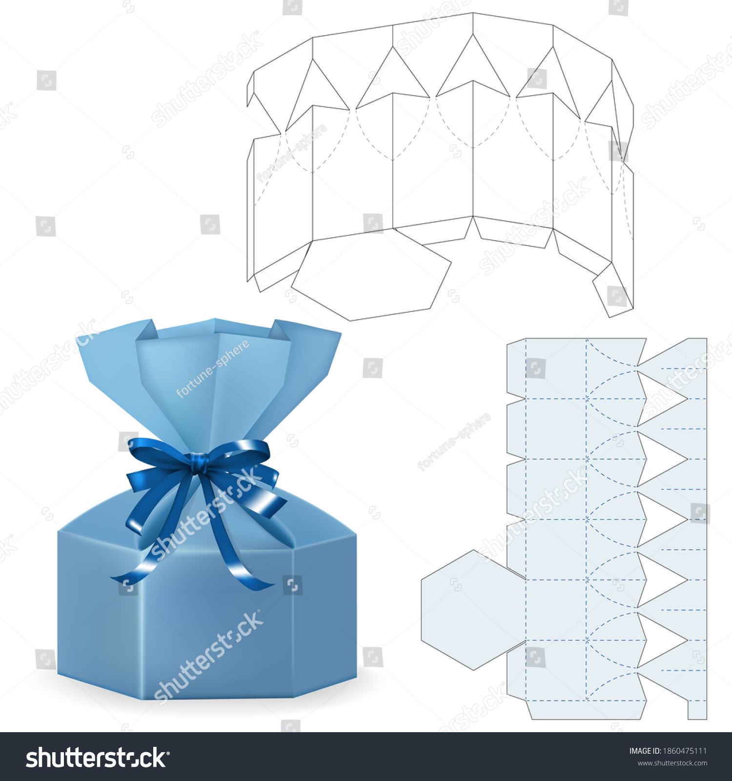 Blueprint Template Mock Retail Simple Packaging Stock Vector (Royalty ...