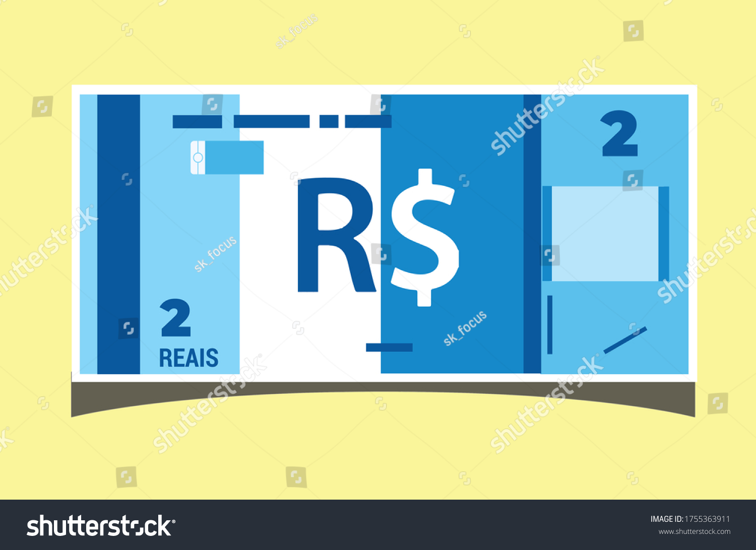 SVG of 2 Brazilian Real Banknotes money vector icon logo illustration and design. Brazil currency, business, payment and finance element. Can be used for web, mobile, infographic, and print. EPS 10 Vector. svg