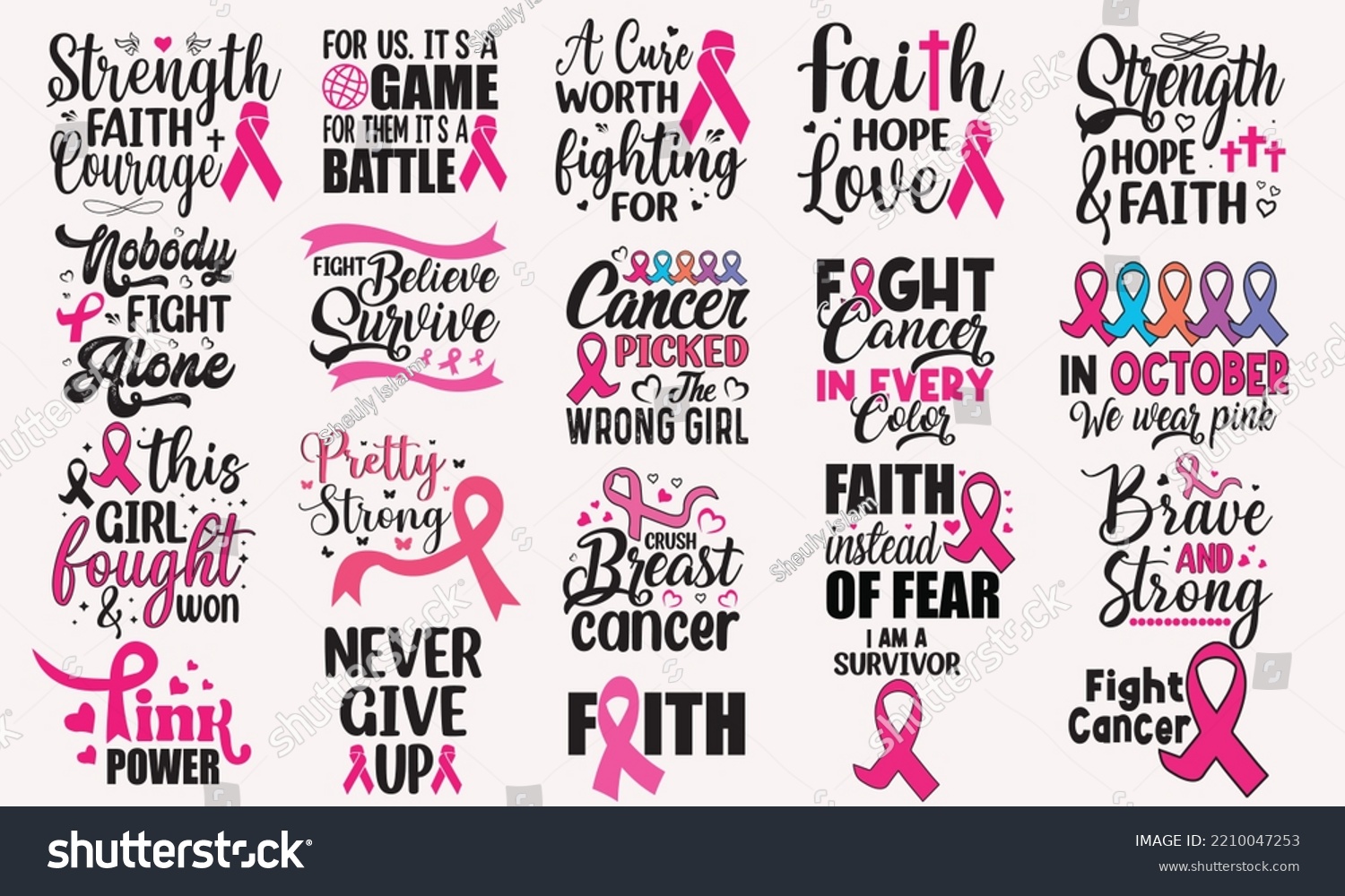 SVG of 
Breast Cancer SVG T-Shirt Design Bundle svg