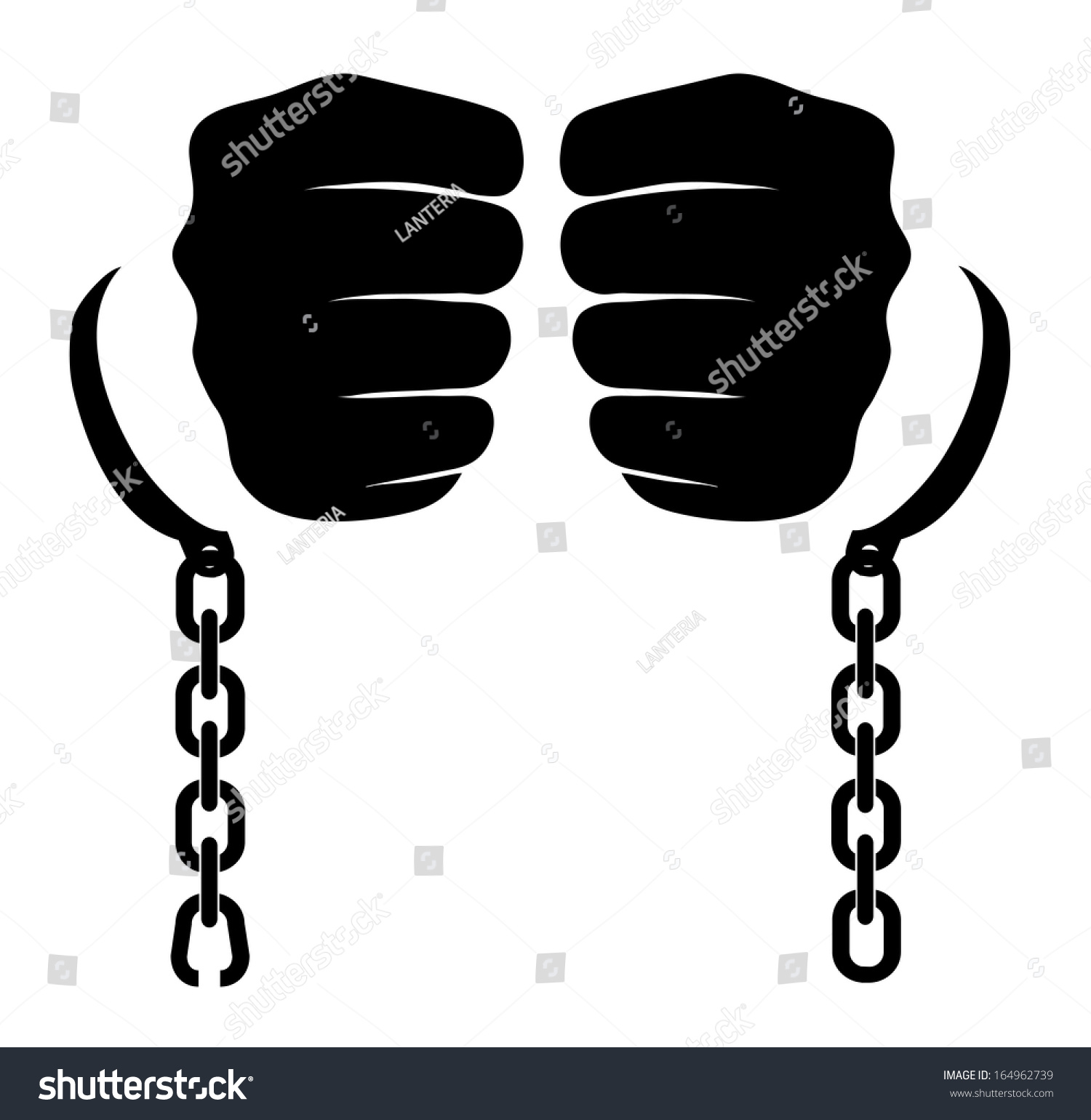 Brokenoff Chain On Hands Stock Vector (Royalty Free) 164962739
