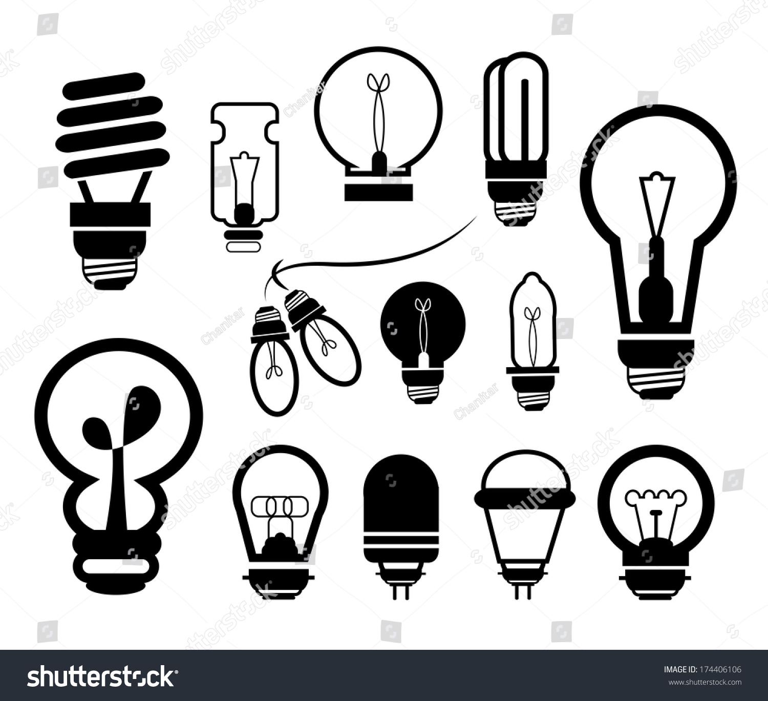 Bulb Icon Set Stock Vector (Royalty Free) 174406106 | Shutterstock