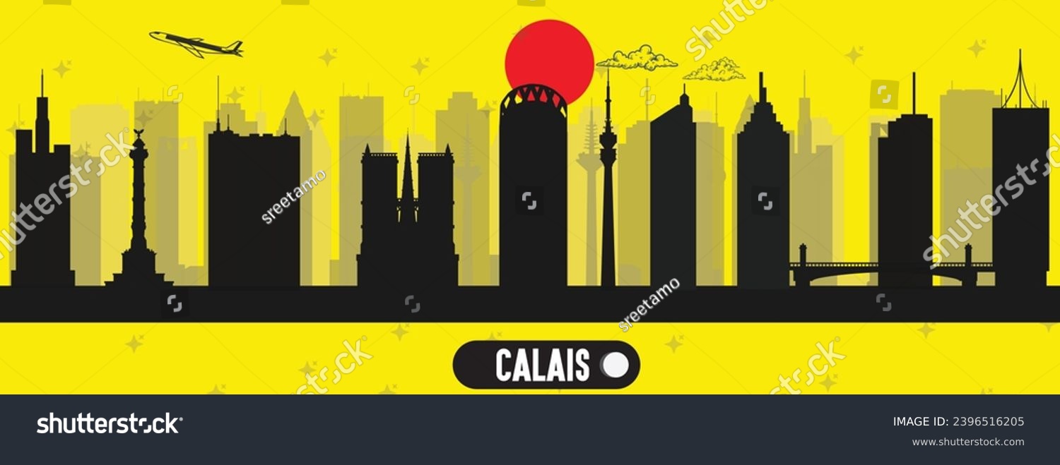 SVG of  Calais , France beautiful skyline vector illustration svg