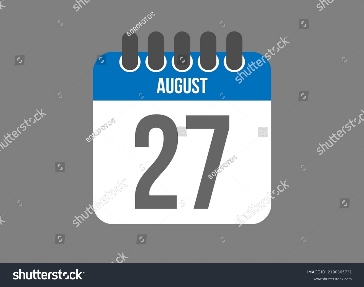 SVG of 27 calendar august. Calendar icon for August days in blue color on dark background. svg