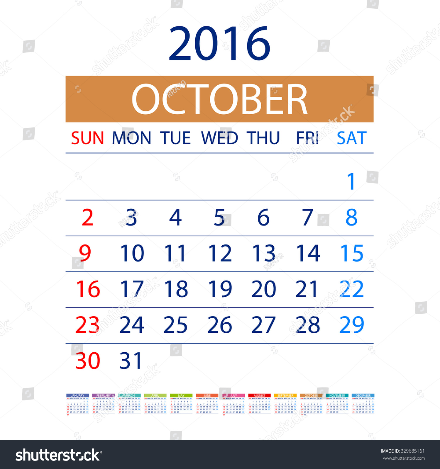 2016 Calendar Simple Design Art Vector Stock Vector (Royalty Free ...