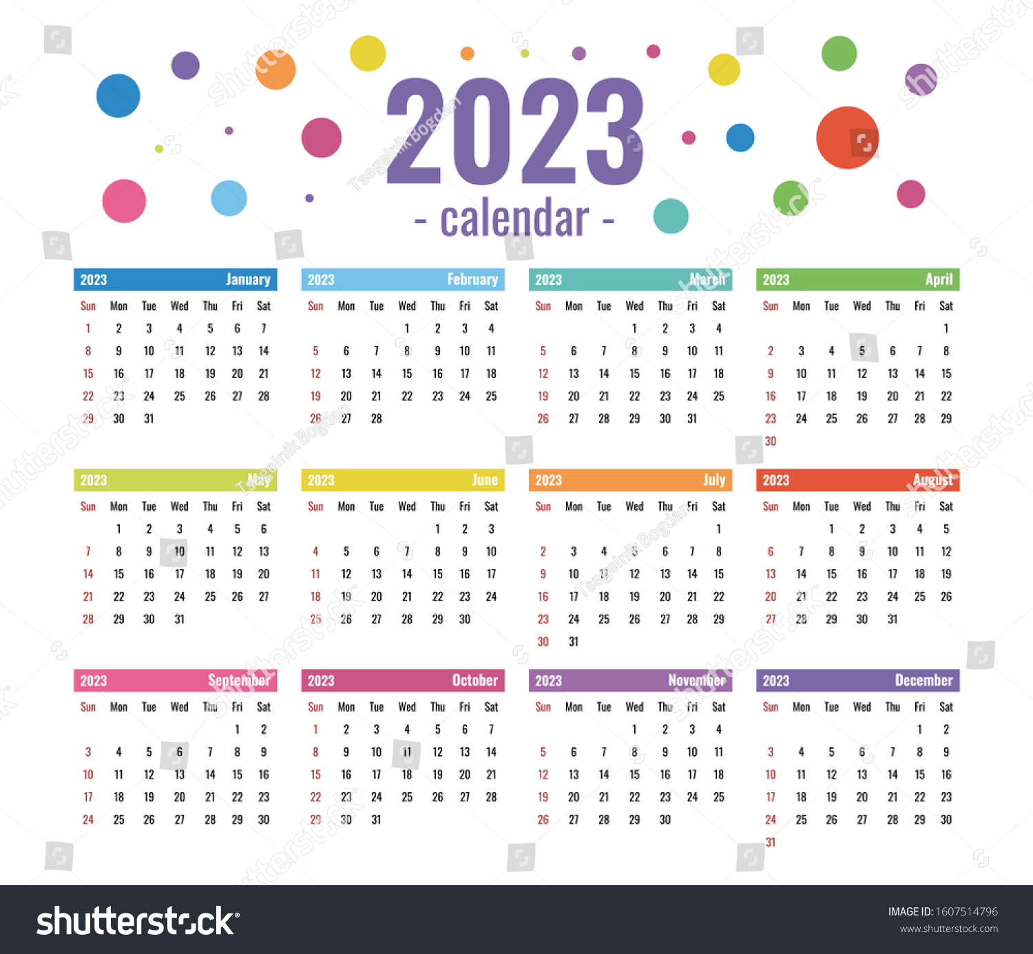 2023 Yearly Calendar With Holidays