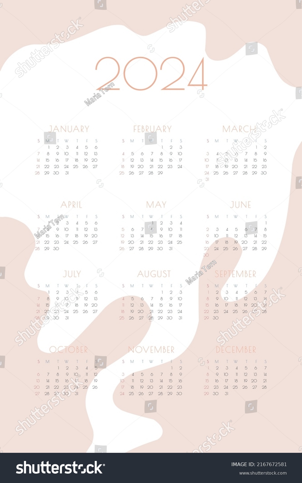 2024 Calendar With Delicate Minimalist Design Pastel - vrogue.co