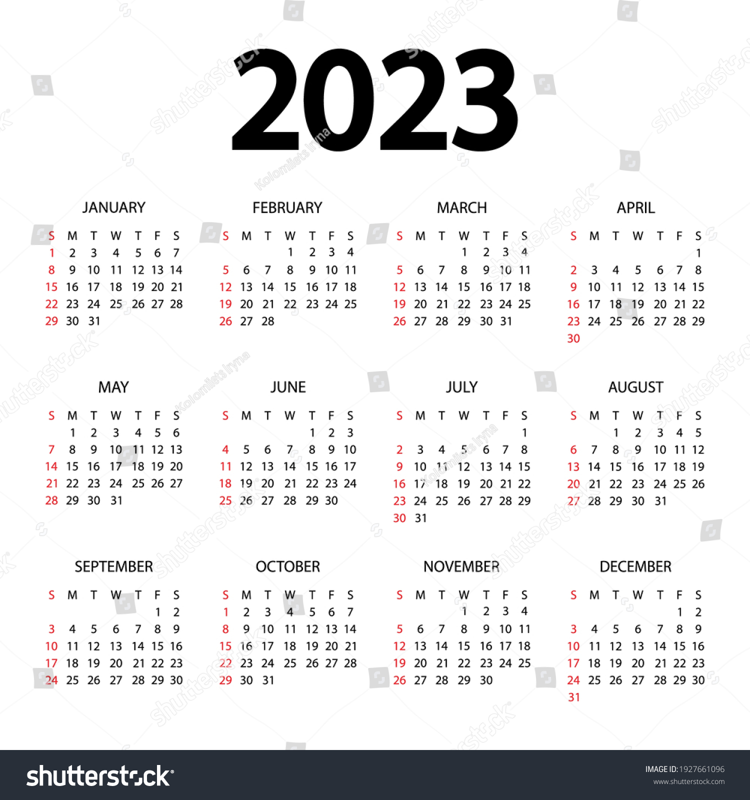 August Kalender 2023