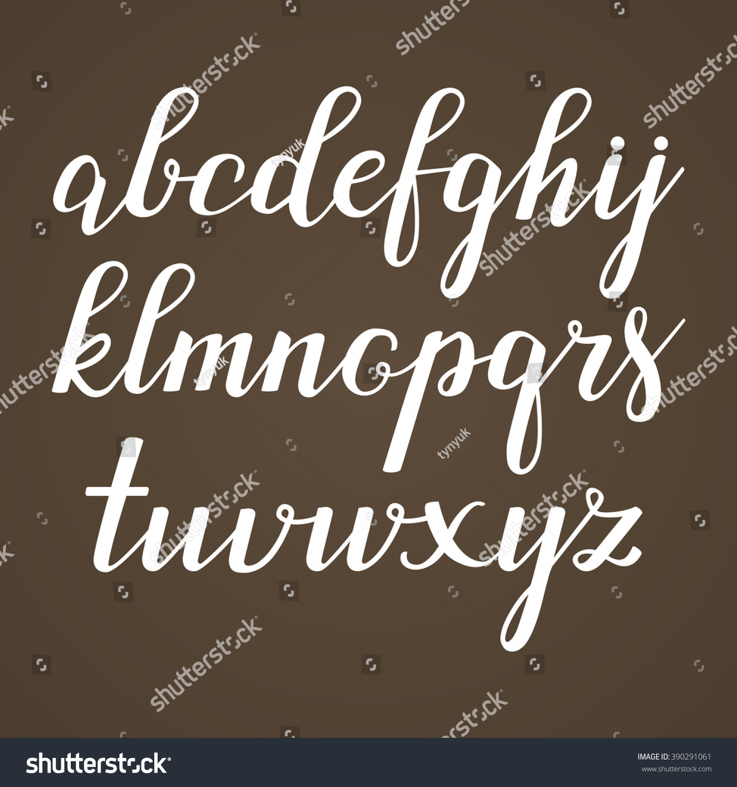 Calligraphy Alphabet Classical Letters Letters Separated Stock Vector ...