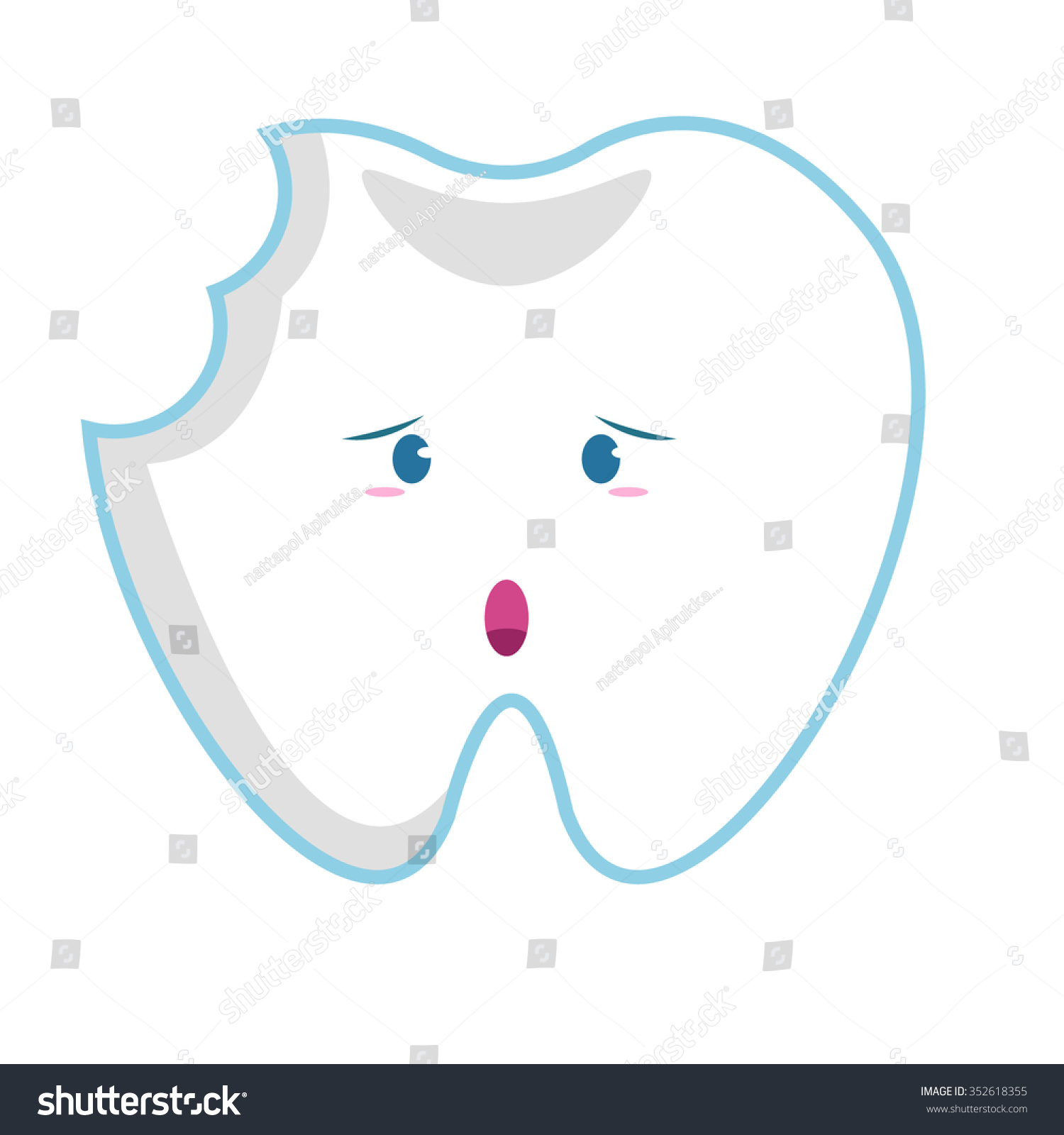 Caries Cartoon Stock Vector 352618355 - Shutterstock