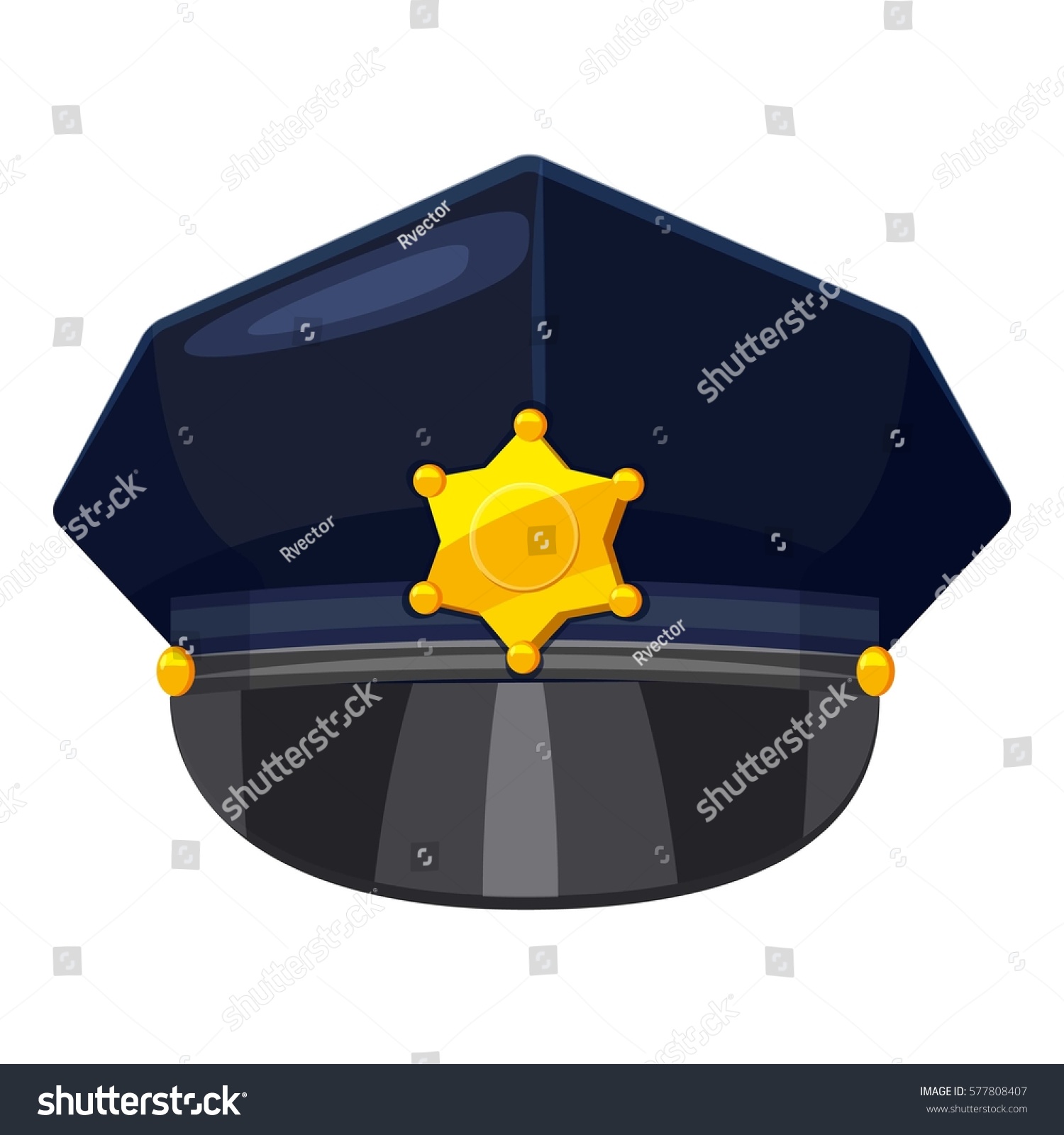 Cartoon Illustration Police Cap Vector Icon Stock Vector (Royalty Free ...