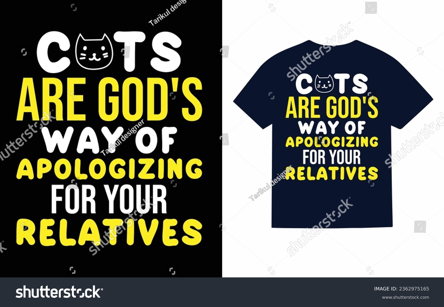 SVG of 
Cats are god's way of apologizing for your relatives, Cat t shirt design svg