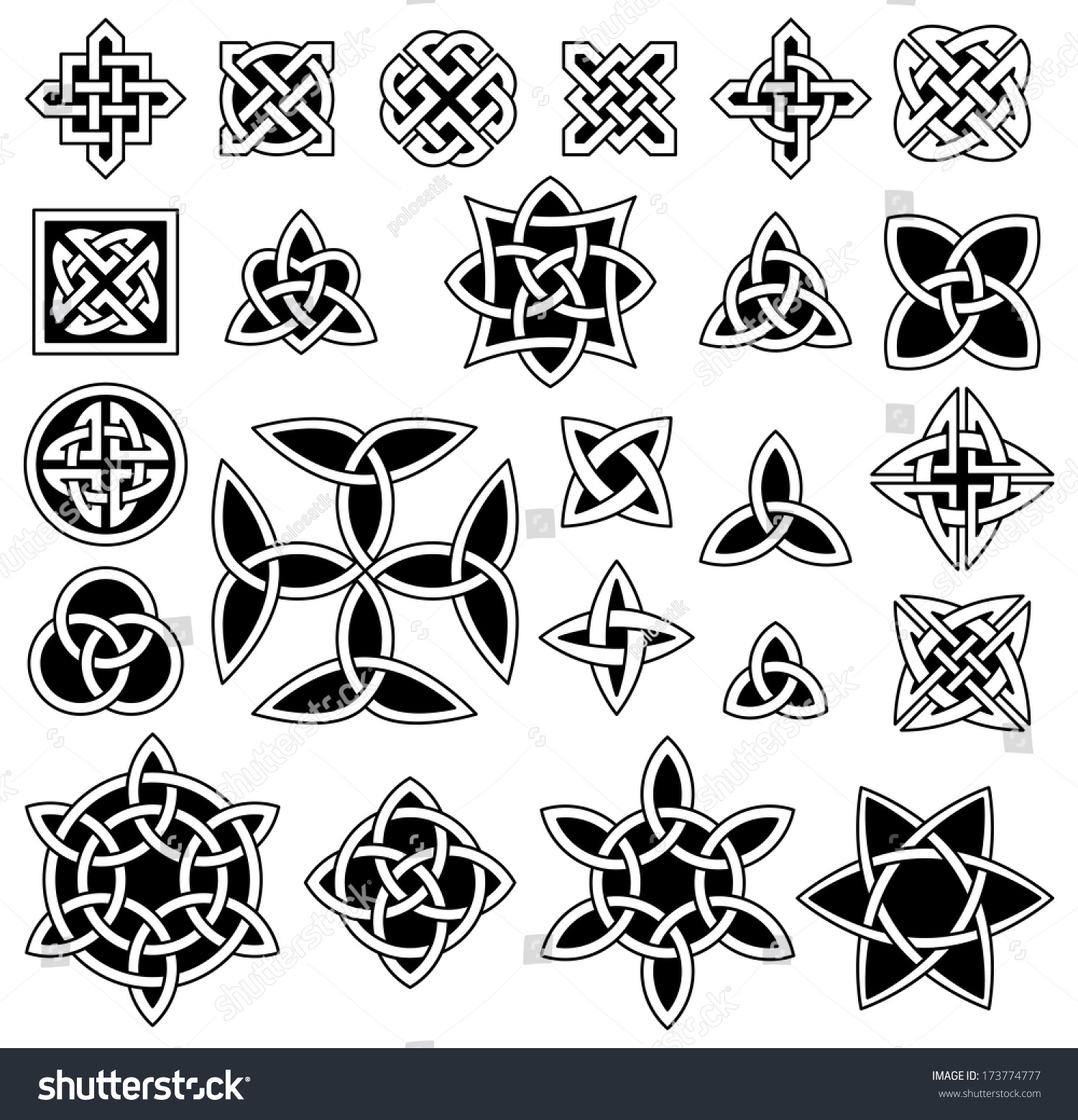 24 Celtic Knots Triquetra Trinity Knot Stock Vector 173774777 ...