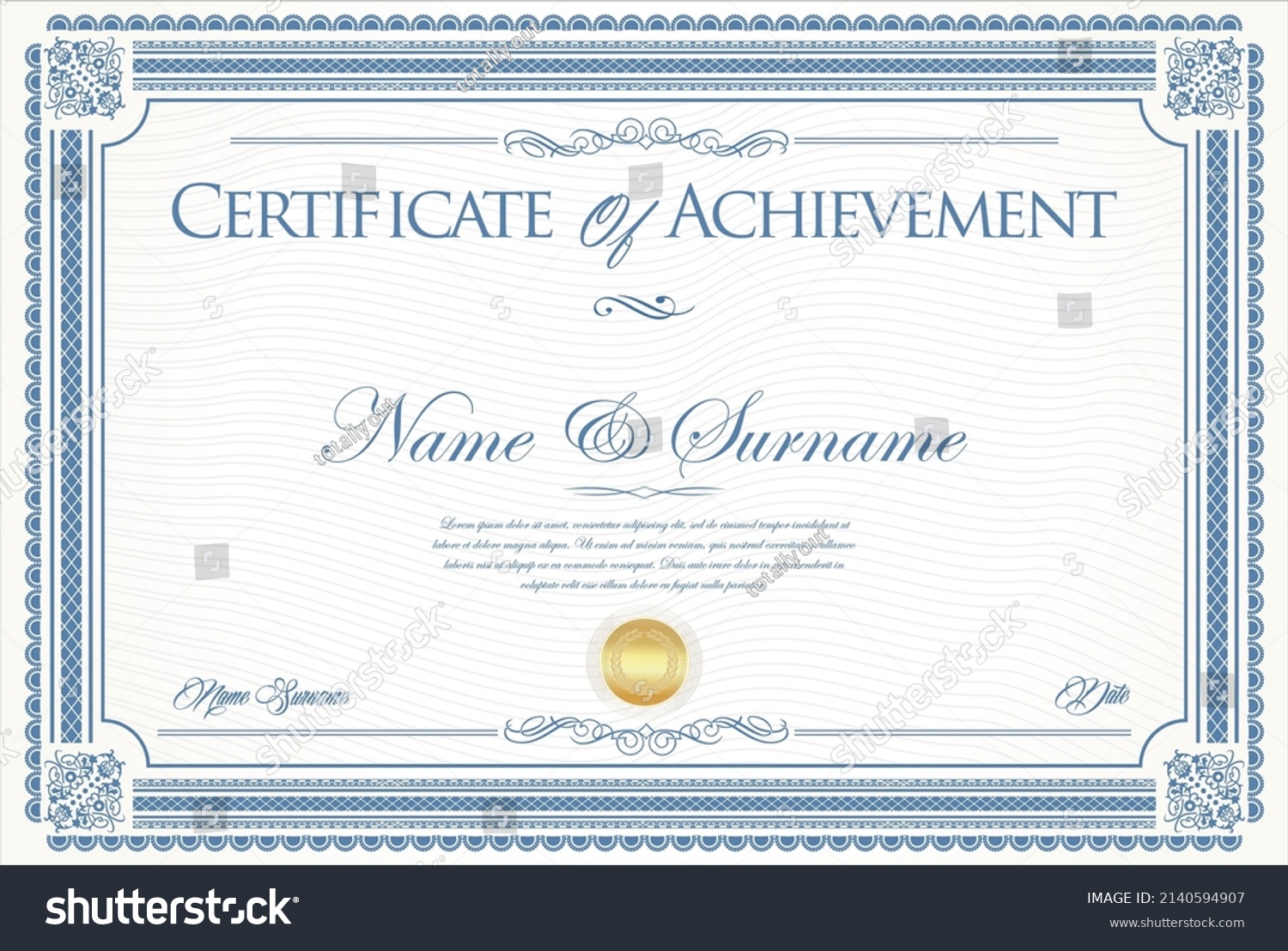 Certificate Diploma Retro Vintage Design Vector Stock Vector (Royalty ...