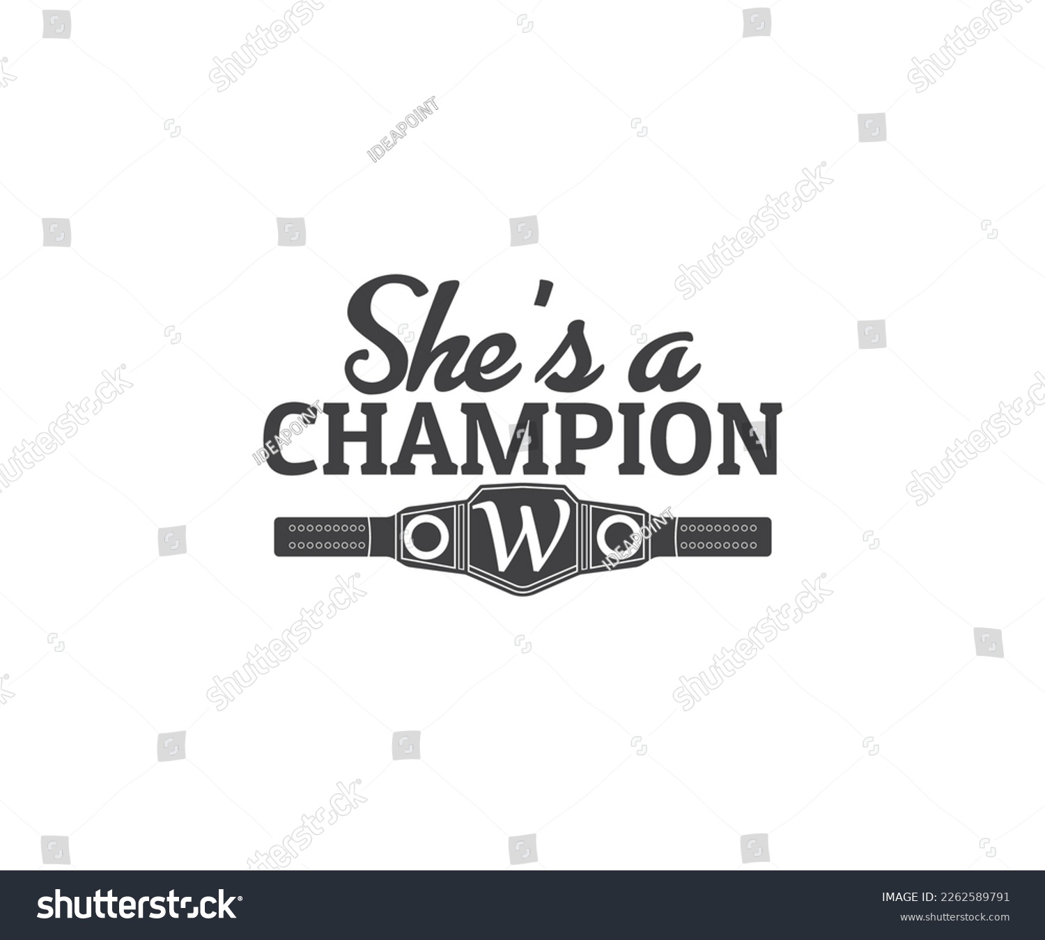 SVG of 
Championship Belt typography, Championship EPS, Champion SVG, She's a champion, svg