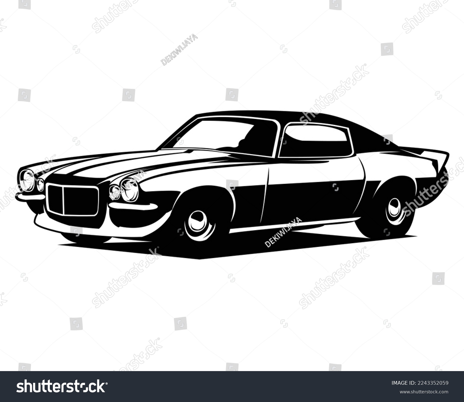 SVG of  1970 chevy camaro silhouette. isolated white background view from side. Best for badge, emblem, icon, sticker design, car industry. available in eps 10. svg