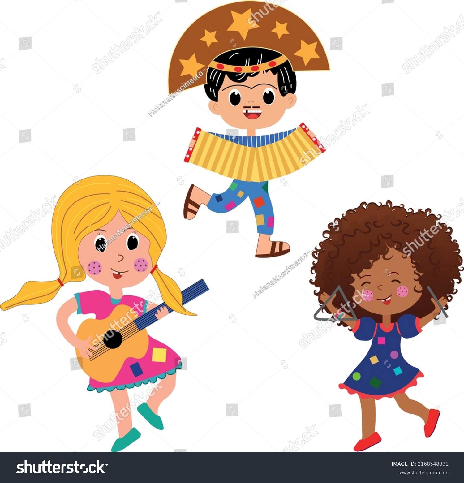 Childrens Dolls Juninos Sao Stock Vector (Royalty Free) 2168548831 ...