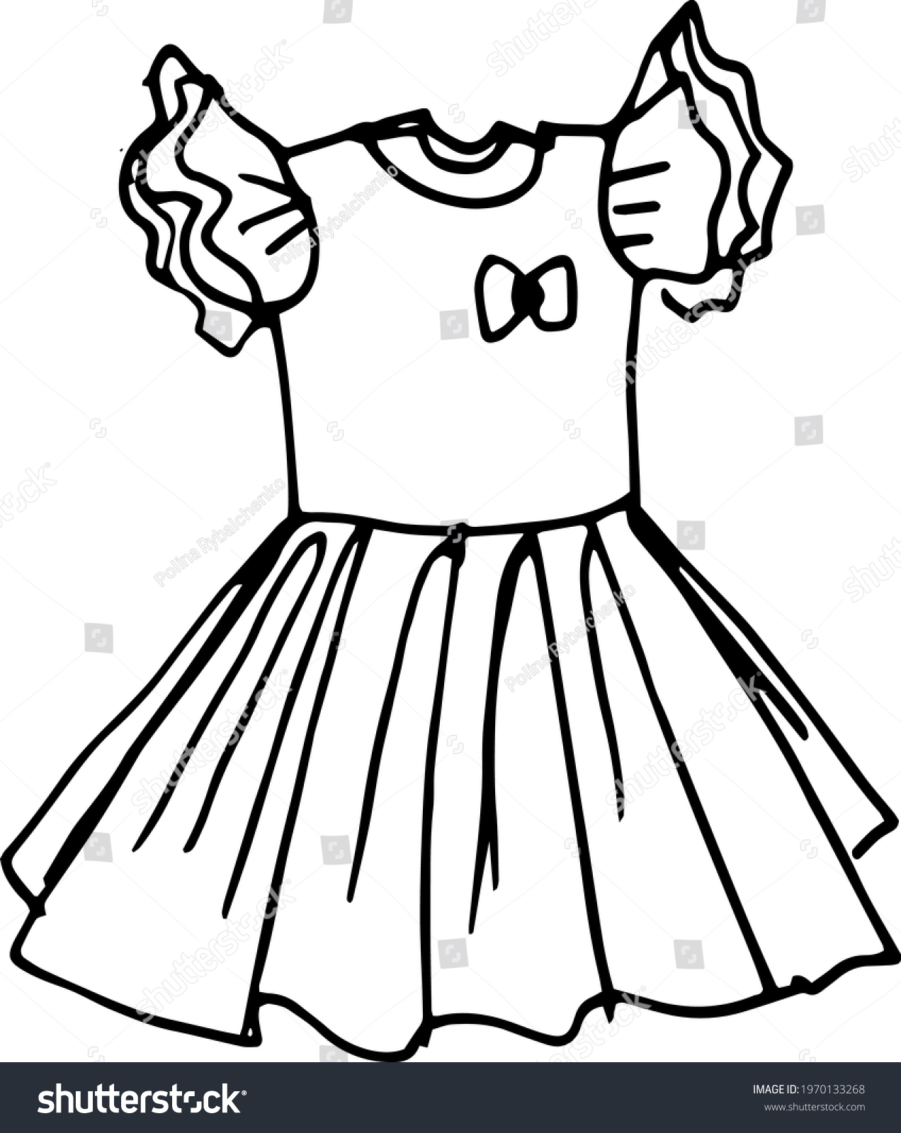 Childrens Dress Doodle Sketch Drawing By Stock Vector (Royalty Free ...