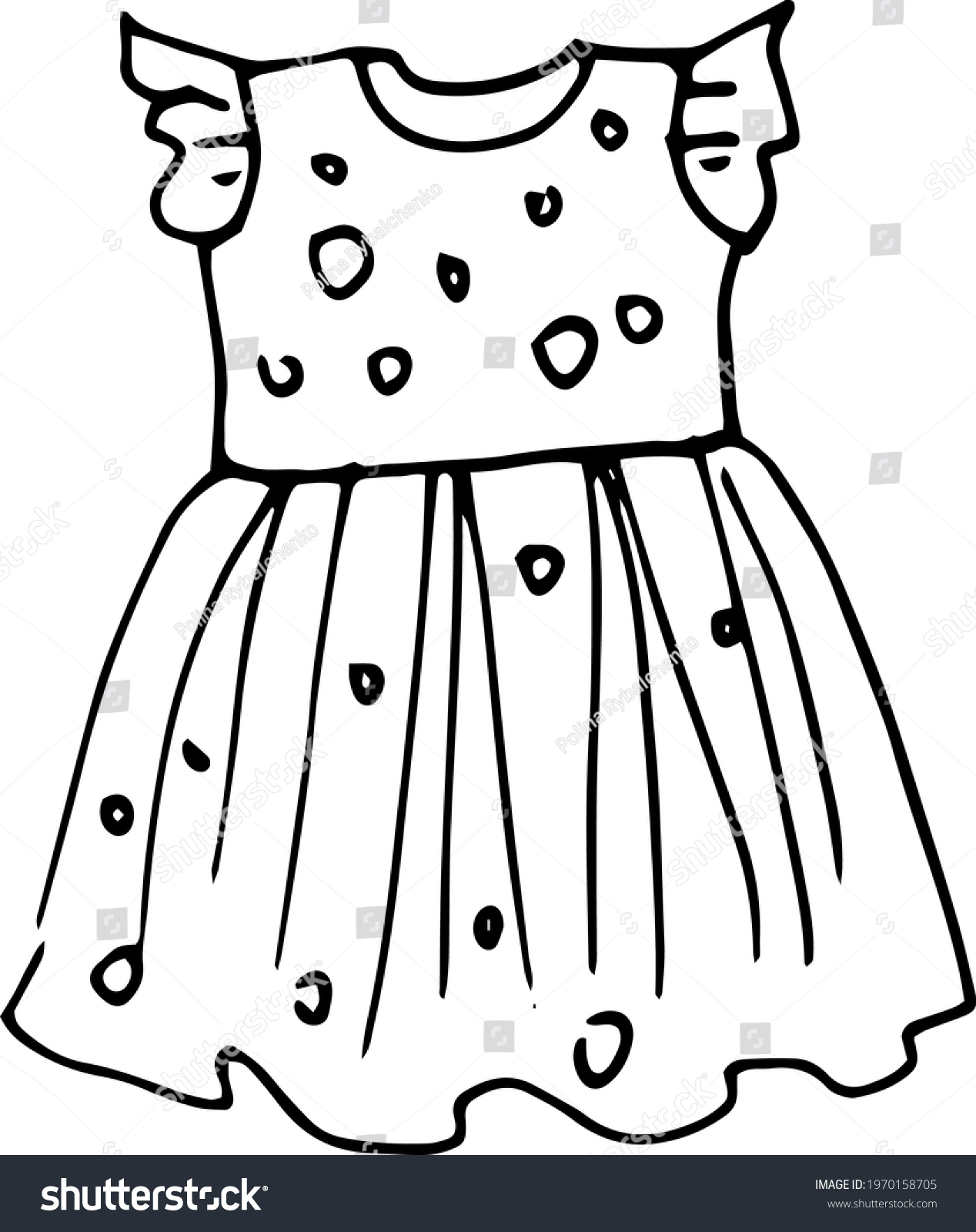 Childrens Dress Doodle Sketch Drawing By Stock Vector (Royalty Free) 1970158705 | Shutterstock