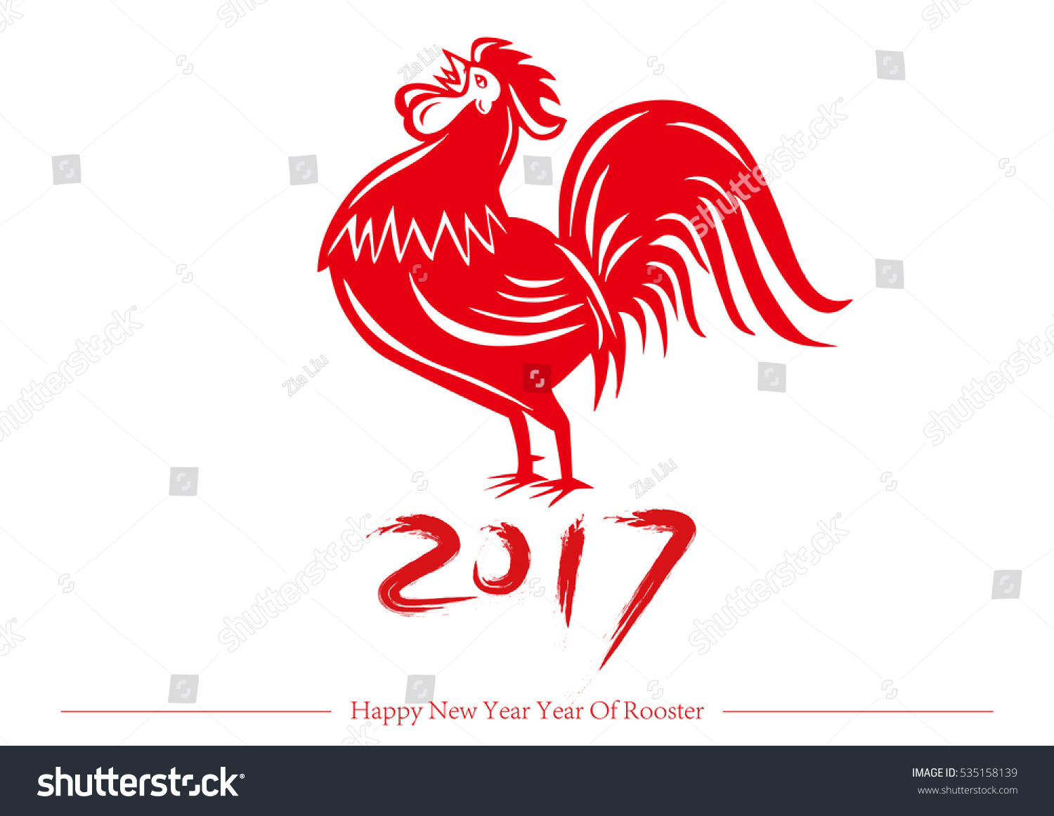 Chinese Year Of The Rooster,?Year Of The Chicken Font Design Stock ...