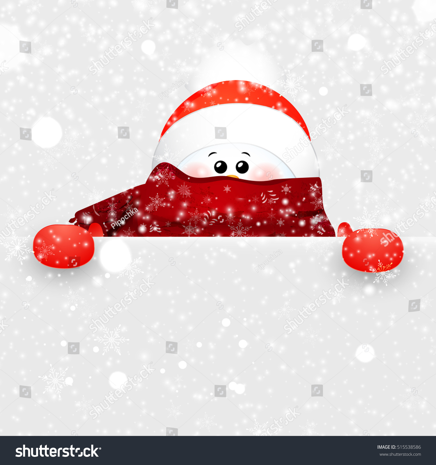 Christmas Cute Funny Baby Snowman Falling Stock Vector Royalty Free