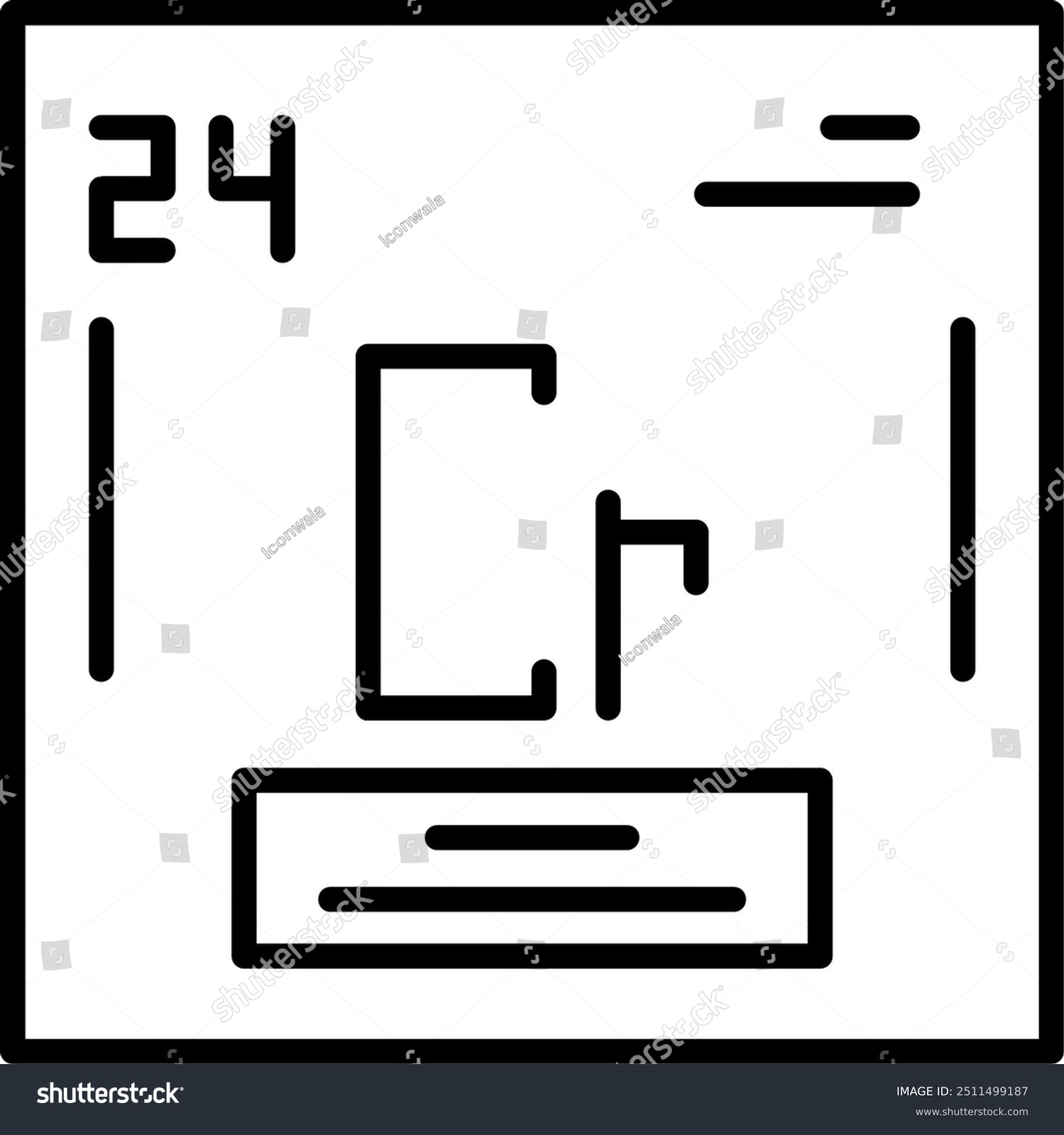 black and white periodic table element icon clip art preview