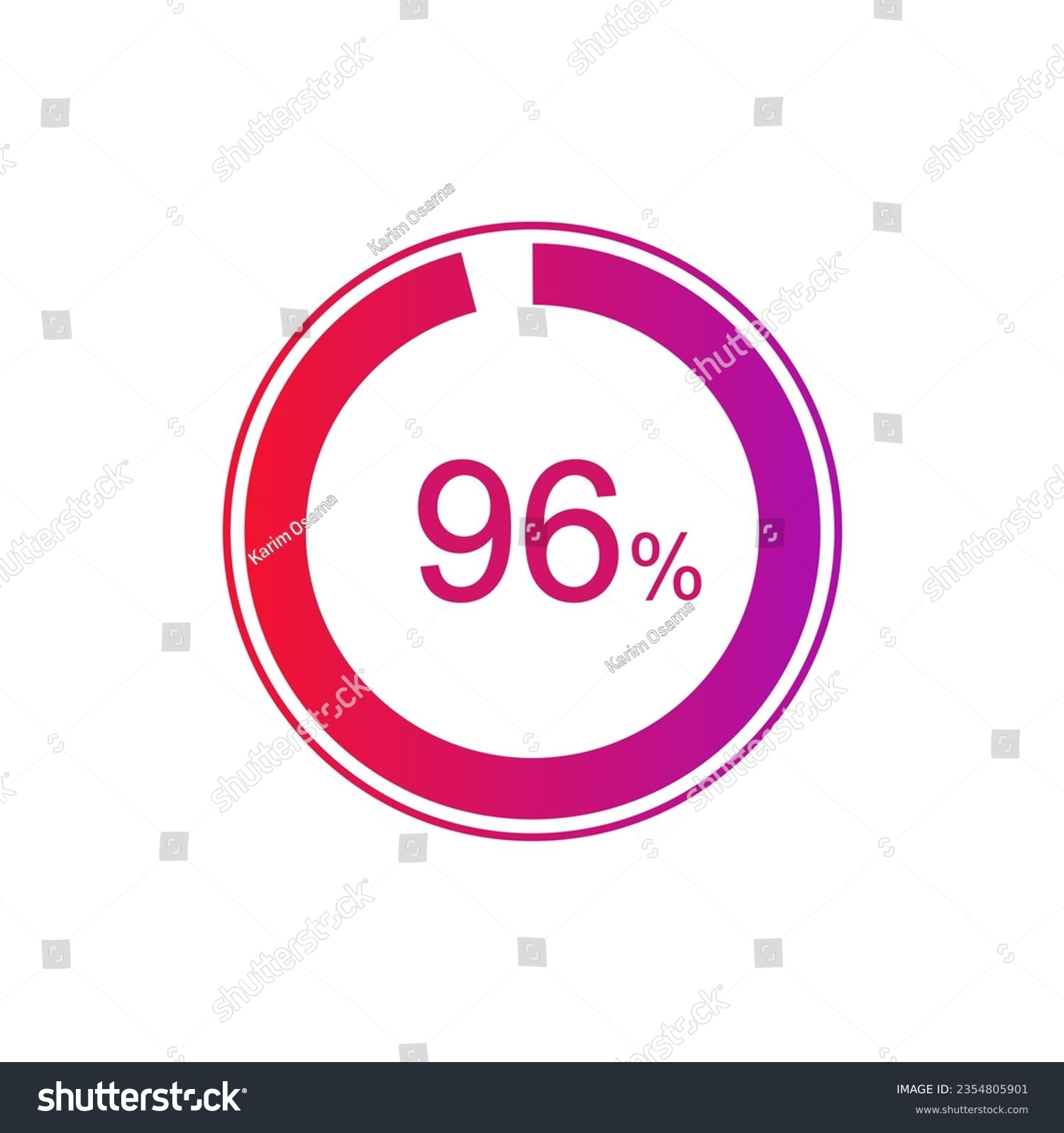SVG of 96% circle diagrams Infographics vector, 96 Percentage diagrams, pie chart for Your documents, reports. svg