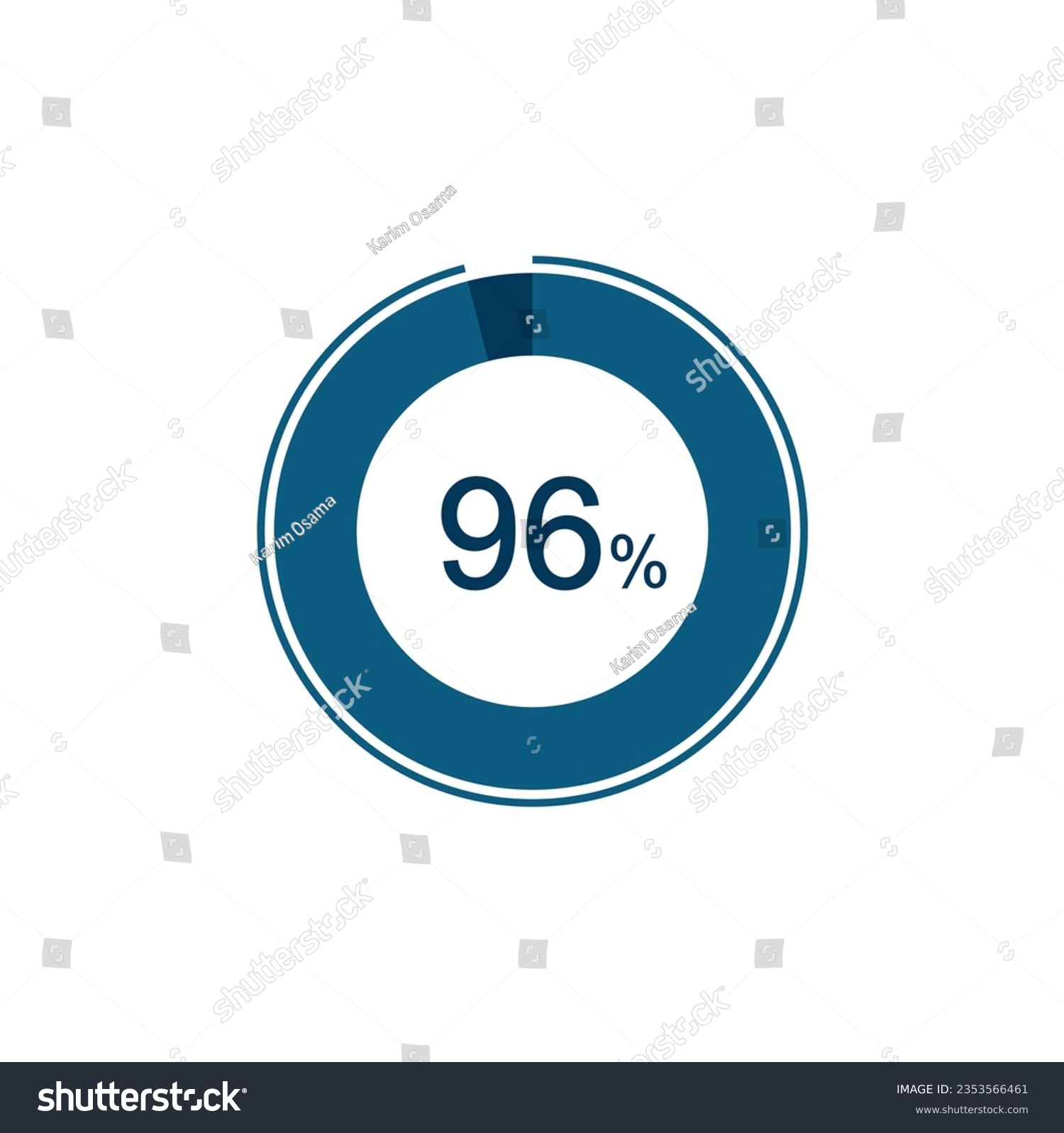 SVG of 96% Circle loading icon template. 96 percent Update or loading symbol. svg