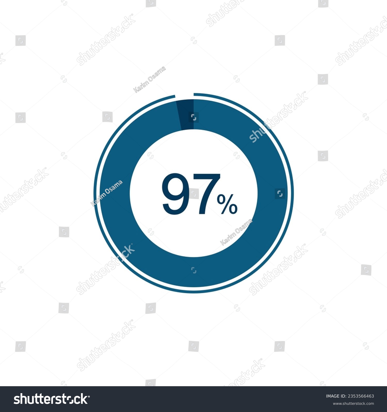 SVG of 97% Circle loading icon template. 97 percent Update or loading symbol. svg