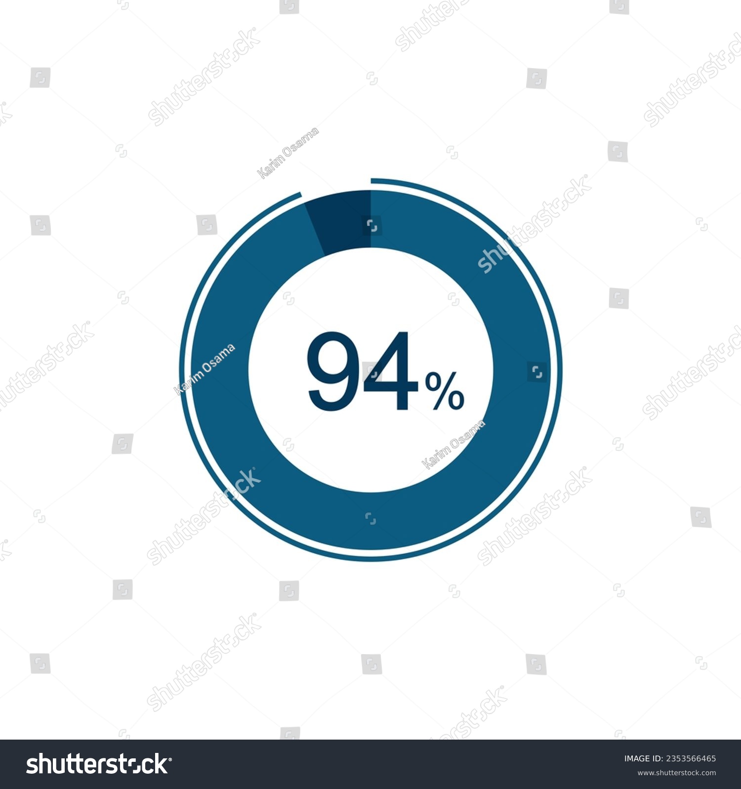 SVG of 94% Circle loading icon template. 94 percent Update or loading symbol. svg