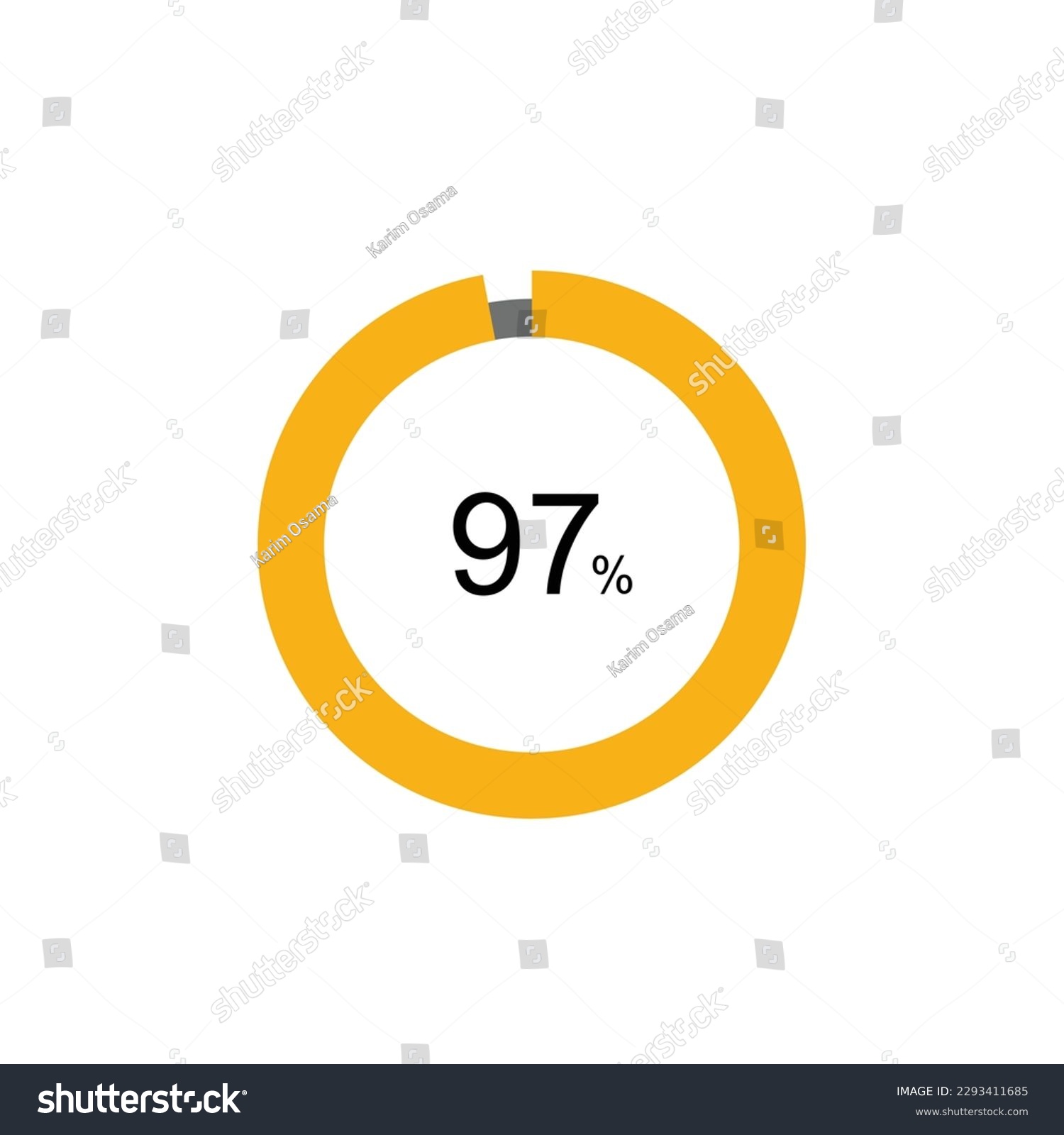 SVG of 97% Circle loading icon template. Update or loading symbol for web or application, 97 percent. svg