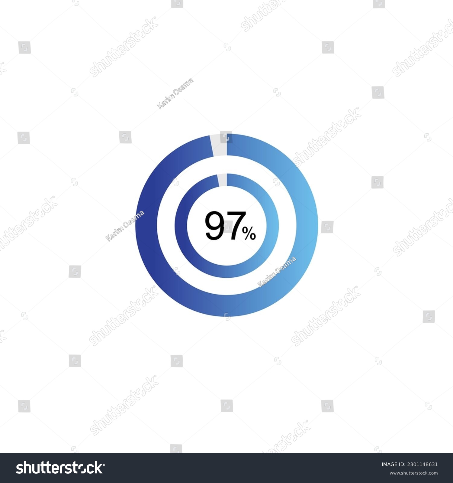SVG of 97% Circle loading icon template. Update or loading symbol for web or application, 97 percent. svg