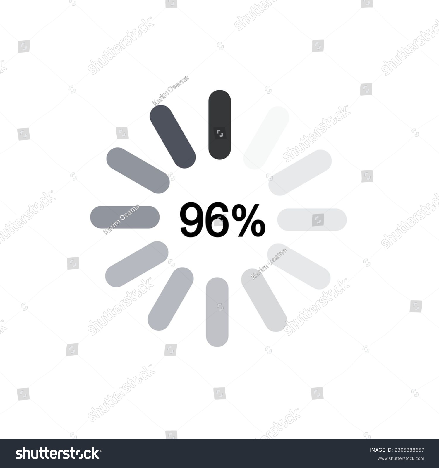 SVG of 96% Circle percent diagram. 96% Percentage pie chart. Progress infographic. Business info graphic design. Vector illustration. svg