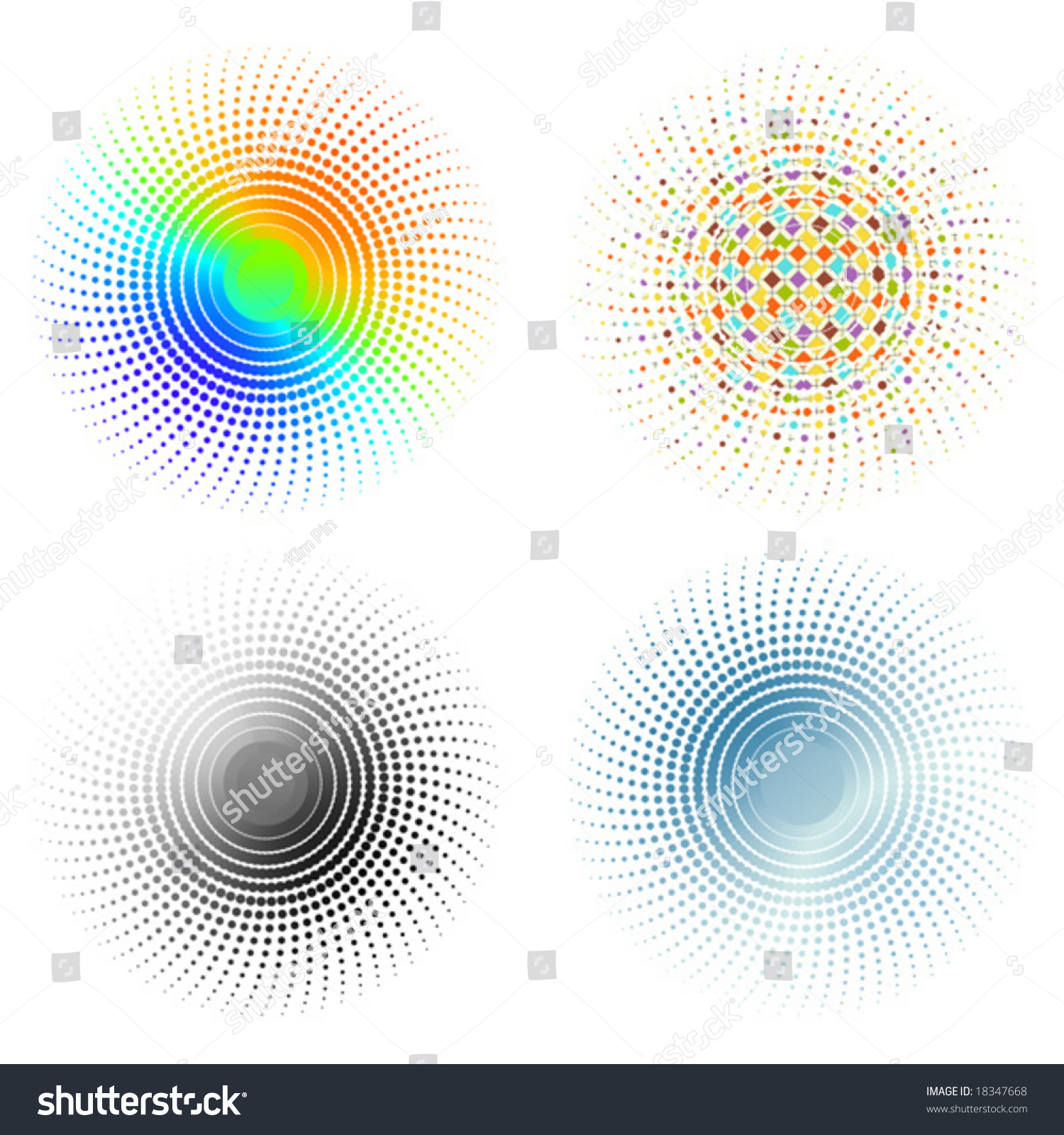 4 Circular Dot Pattern Stock Vector Illustration 18347668 : Shutterstock