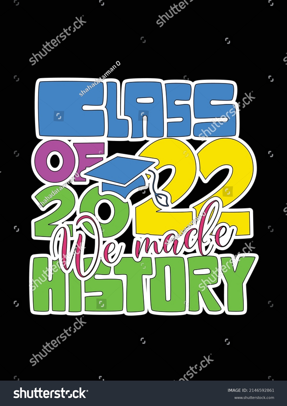 SVG of  class of 2022 history ,Graduation t-shirt design. svg