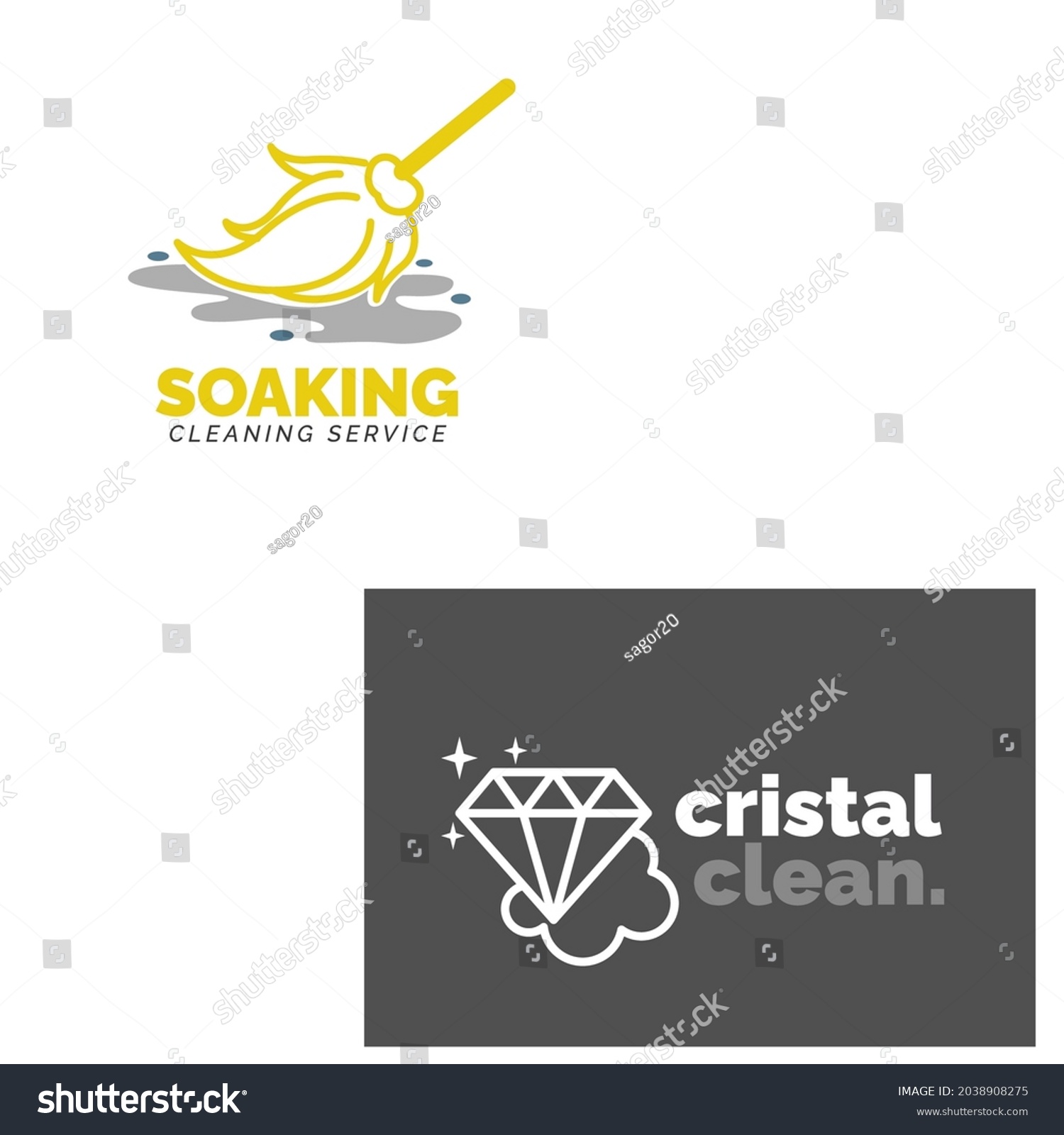 Clean Service Logo Vector Set Design Stock Vector (Royalty Free ...