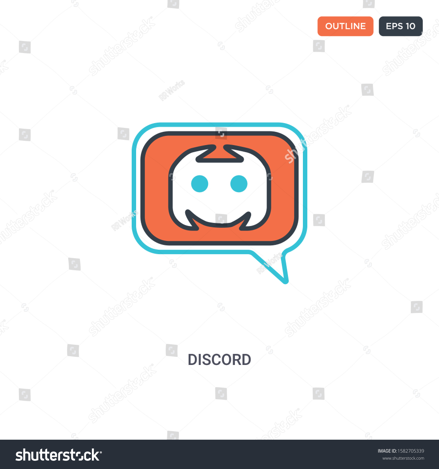 2 Color Discord Concept Line Vector のベクター画像素材 ロイヤリティフリー