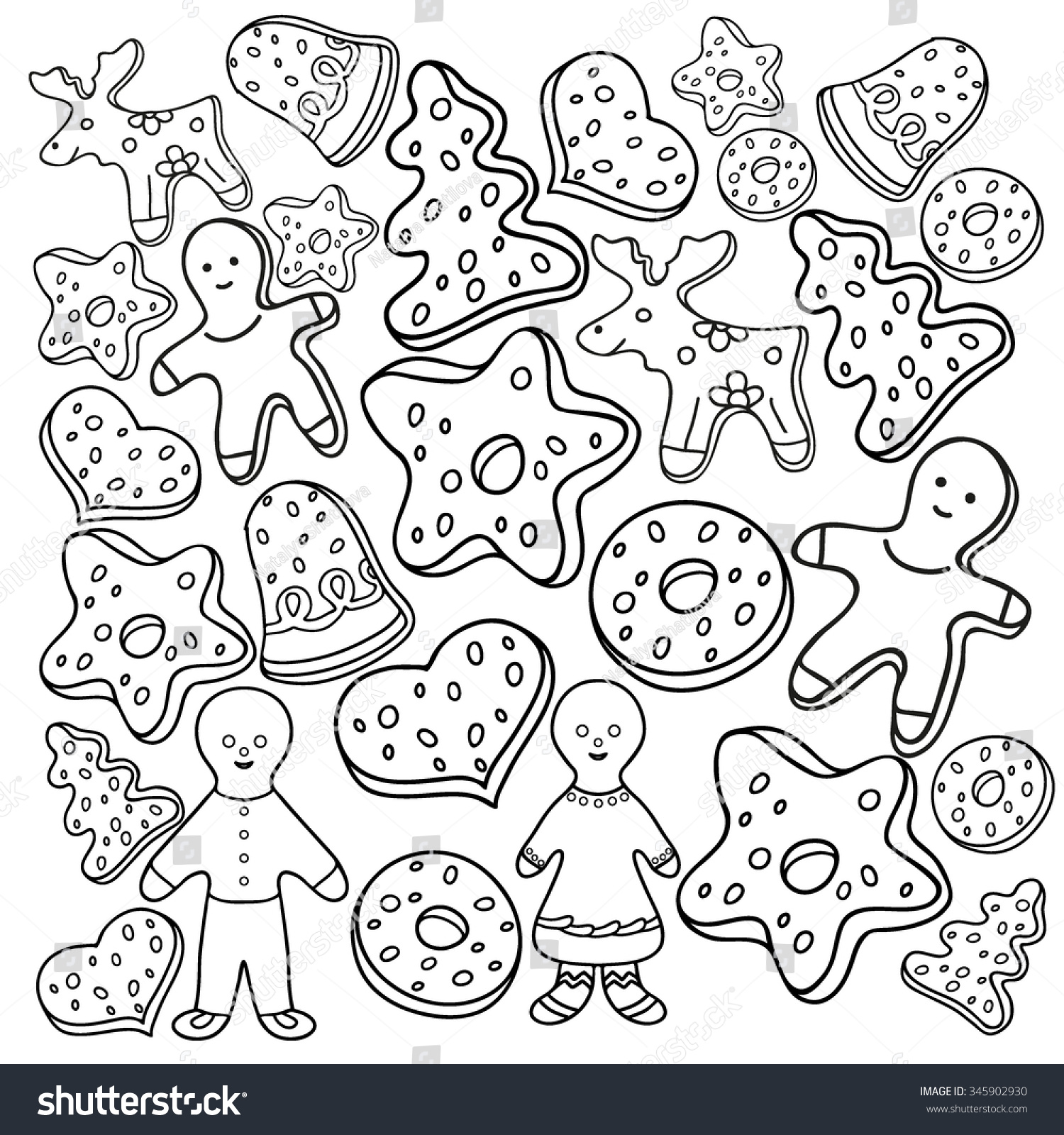 357 Simple Coloring Pages Of Christmas Cookies with Printable