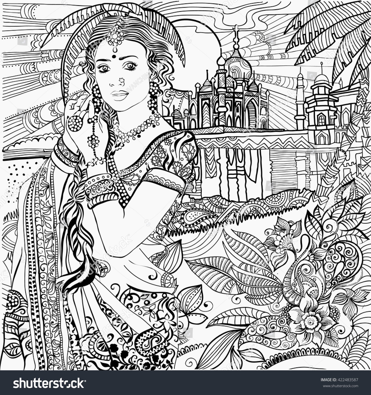 18+ Indian Coloring Page Pictures