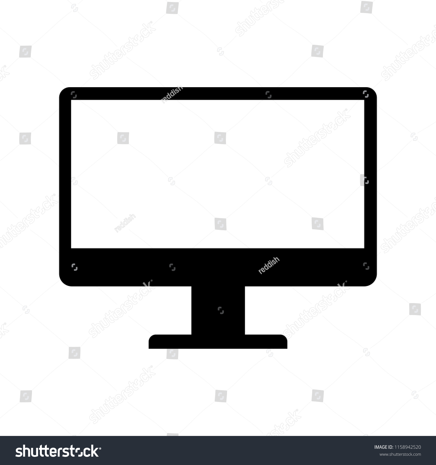 Computer Screen Black Icon Stock Vector (Royalty Free) 1158942520