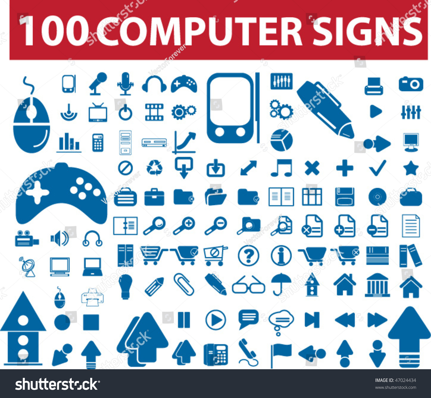 100 Computer Signs. Vector - 47024434 : Shutterstock